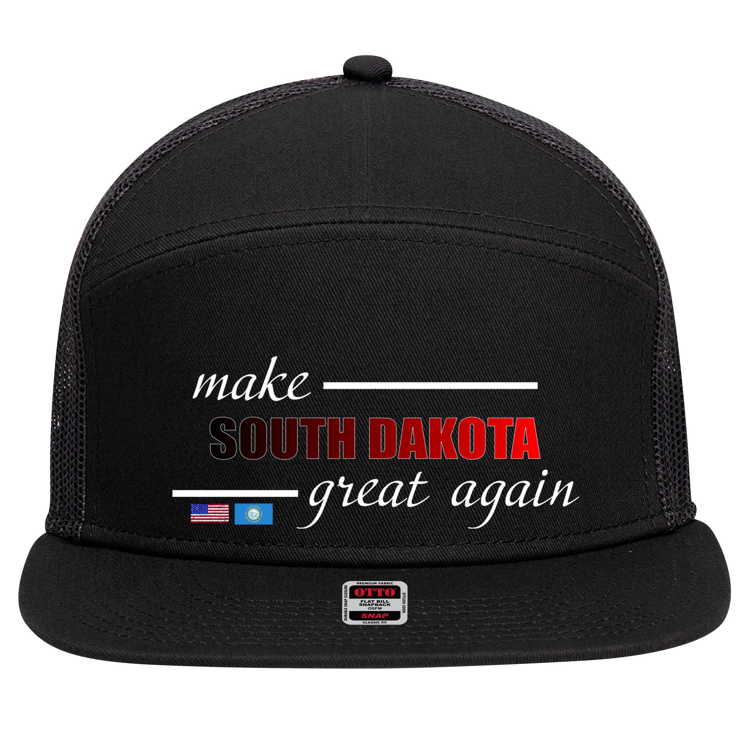 Make South Dakota Great Again 7 Panel Mesh Trucker Snapback Hat
