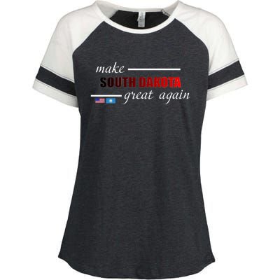 Make South Dakota Great Again Enza Ladies Jersey Colorblock Tee