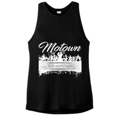 Motown Sound Detroit Michigan Distressed Vintage Ladies PosiCharge Tri-Blend Wicking Tank