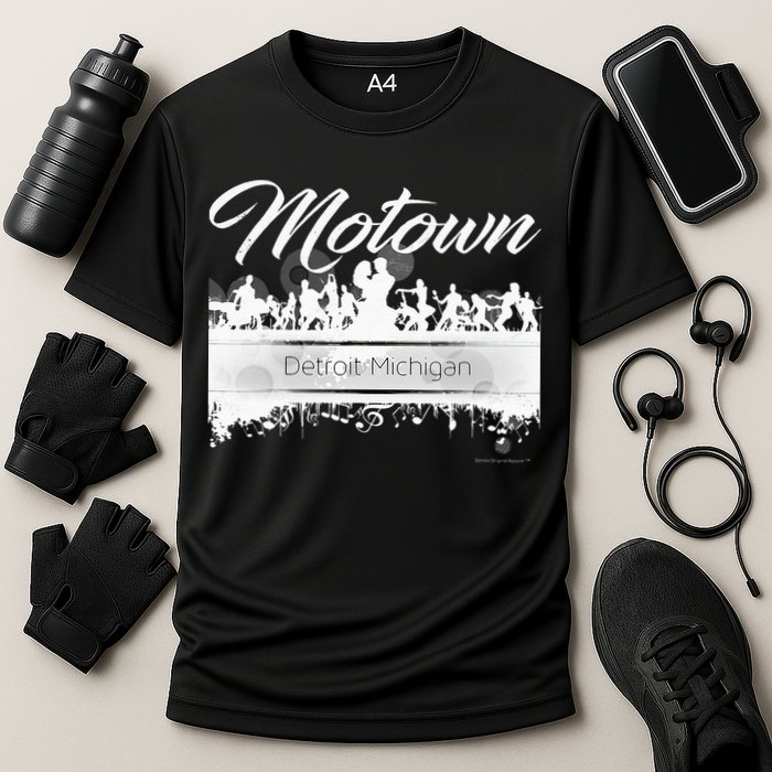 Motown Sound Detroit Michigan Distressed Vintage Performance Shirt