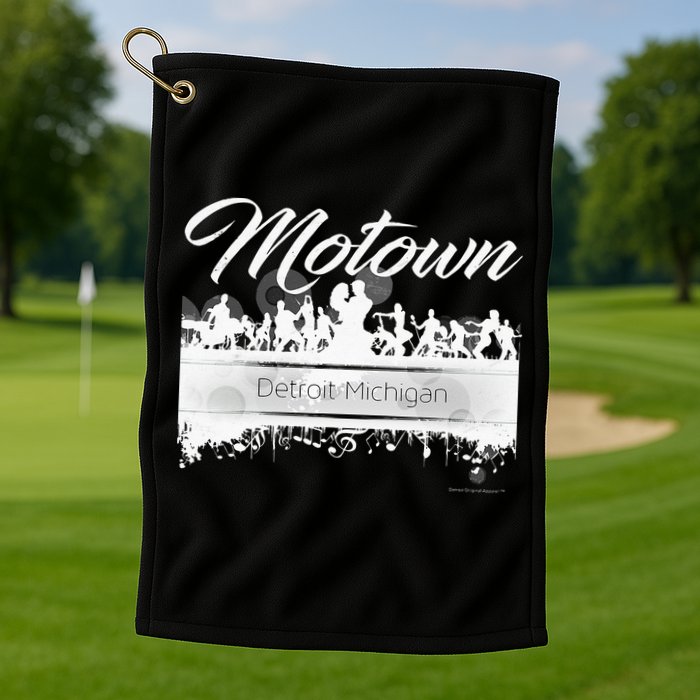 Motown Sound Detroit Michigan Distressed Vintage Golf Towel