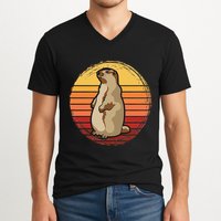 Marmot Sunset Design For Marmot Lovers V-Neck T-Shirt