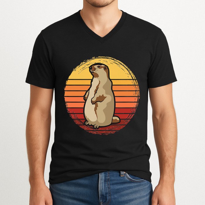 Marmot Sunset Design For Marmot Lovers V-Neck T-Shirt