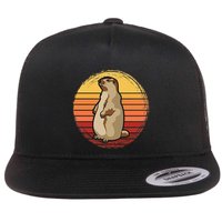 Marmot Sunset Design For Marmot Lovers Flat Bill Trucker Hat