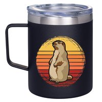 Marmot Sunset Design For Marmot Lovers 12oz Stainless Steel Coffee Mug