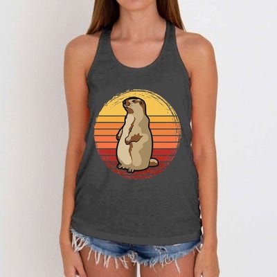 Marmot Sunset Design For Marmot Lovers Women's Knotted Racerback Tank