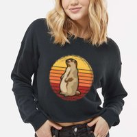 Marmot Sunset Design For Marmot Lovers Cropped Pullover Crew