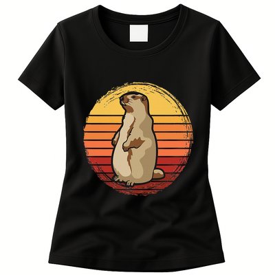 Marmot Sunset Design For Marmot Lovers Womens T-Shirt