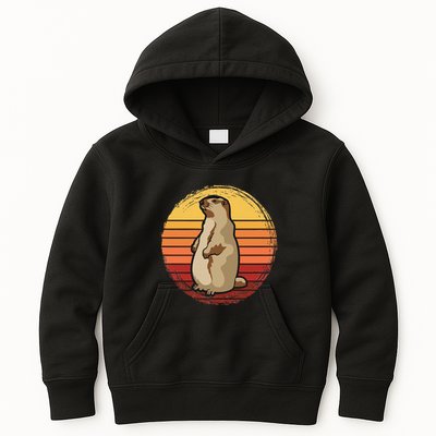 Marmot Sunset Design For Marmot Lovers Kids Hoodie