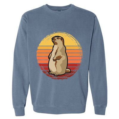 Marmot Sunset Design For Marmot Lovers Garment-Dyed Sweatshirt