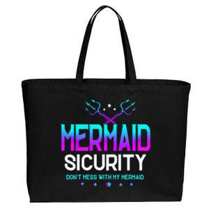 Mermaid Security Dont Mess With My Mermaid Dad Fathers Day Cotton Canvas Jumbo Tote