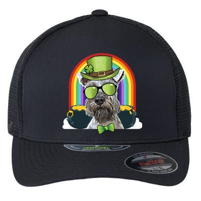 Miniature Schnauzer Dog Leprechaun Funny St Patricks Day Gift Flexfit Unipanel Trucker Cap