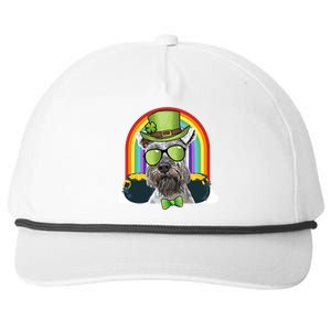 Miniature Schnauzer Dog Leprechaun Funny St Patricks Day Gift Snapback Five-Panel Rope Hat