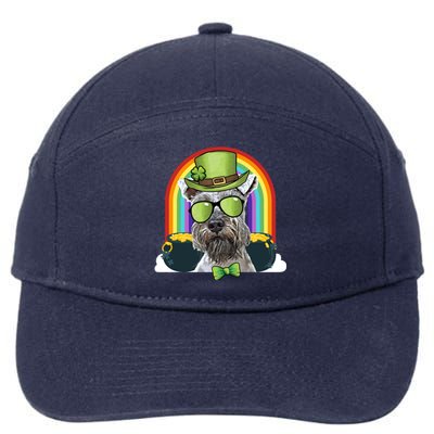 Miniature Schnauzer Dog Leprechaun Funny St Patricks Day Gift 7-Panel Snapback Hat