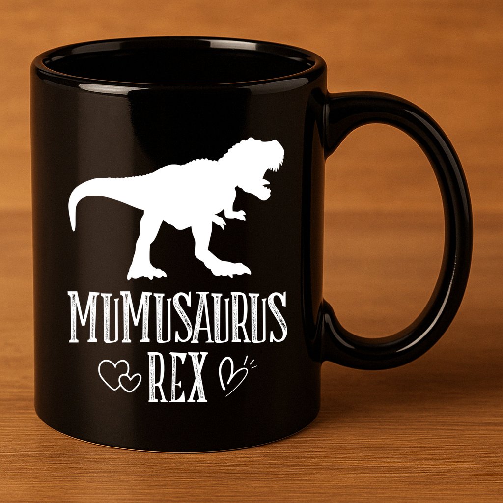 Mumu Saurus Dinosaur Mother Grandma Funny Matching Family Funny Gift 11oz C Handle Ceramic Mug