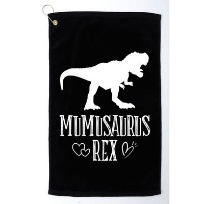 Mumu Saurus Dinosaur Mother Grandma Funny Matching Family Funny Gift Golf Towel