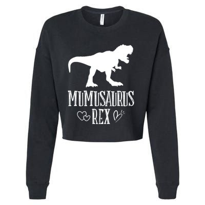 Mumu Saurus Dinosaur Mother Grandma Funny Matching Family Funny Gift Cropped Pullover Crew