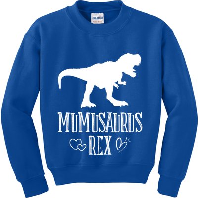 Mumu Saurus Dinosaur Mother Grandma Funny Matching Family Funny Gift Kids Sweatshirt