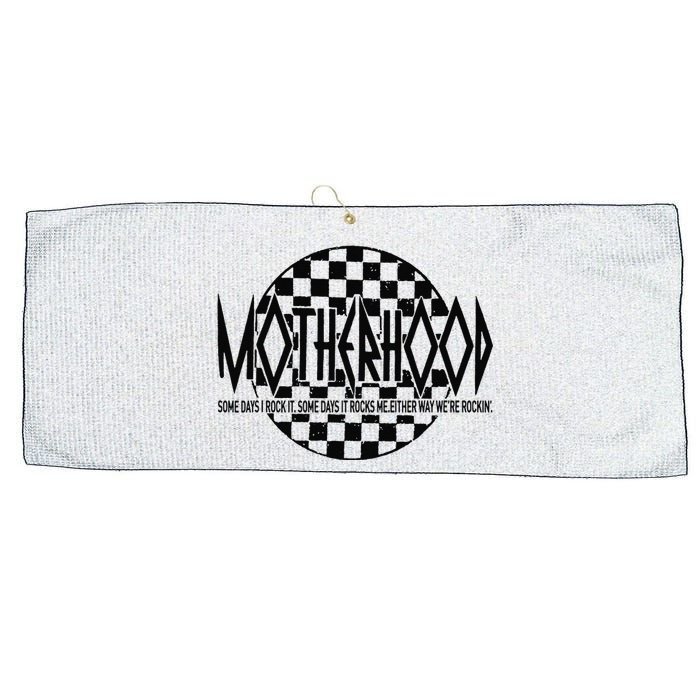 Motherhood Some Days I Rock It Some Days It Rocks Me Mama Large Microfiber Waffle Golf Towel