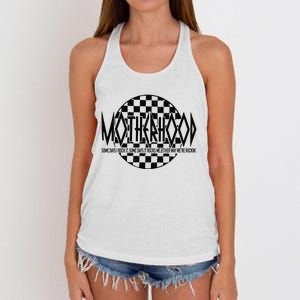 Motherhood Some Days I Rock It Some Days It Rocks Me Mama Women's Knotted Racerback Tank