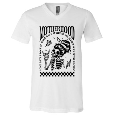 Motherhood Some Day I Rock It V-Neck T-Shirt