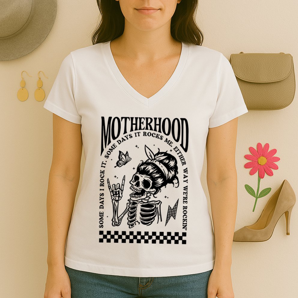 Motherhood Some Day I Rock It Women's V-Neck T-Shirt