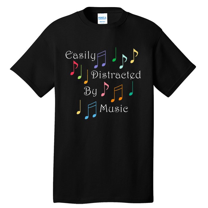 Musician Singer Distracted By Music Notes Art Tall T-Shirt