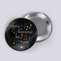 Musician Singer Distracted By Music Notes Art Button