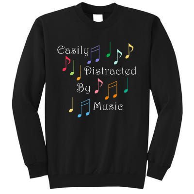 Musician Singer Distracted By Music Notes Art Tall Sweatshirt