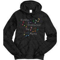 Musician Singer Distracted By Music Notes Art Tie Dye Hoodie