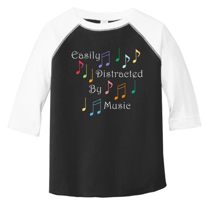 Musician Singer Distracted By Music Notes Art Toddler Fine Jersey T-Shirt