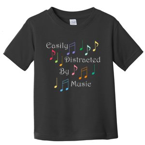 Musician Singer Distracted By Music Notes Art Toddler T-Shirt