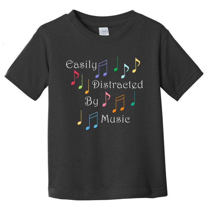 Musician Singer Distracted By Music Notes Art Toddler T-Shirt