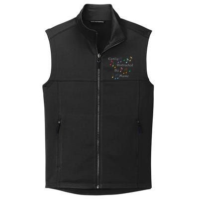 Musician Singer Distracted By Music Notes Art Collective Smooth Fleece Vest