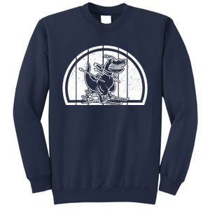 Mountain Skiing Dinosaur Skier Dino Ski Skiing Dino Sweatshirt