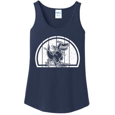 Mountain Skiing Dinosaur Skier Dino Ski Skiing Dino Ladies Essential Tank