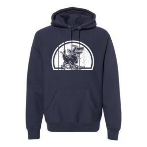 Mountain Skiing Dinosaur Skier Dino Ski Skiing Dino Premium Hoodie