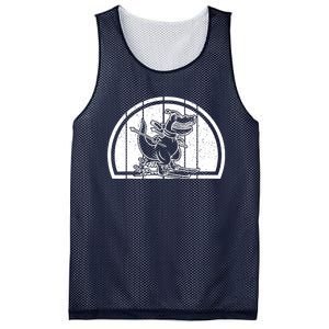 Mountain Skiing Dinosaur Skier Dino Ski Skiing Dino Mesh Reversible Basketball Jersey Tank