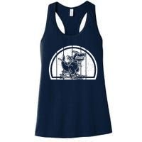 Mountain Skiing Dinosaur Skier Dino Ski Skiing Dino Women's Racerback Tank