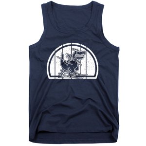 Mountain Skiing Dinosaur Skier Dino Ski Skiing Dino Tank Top