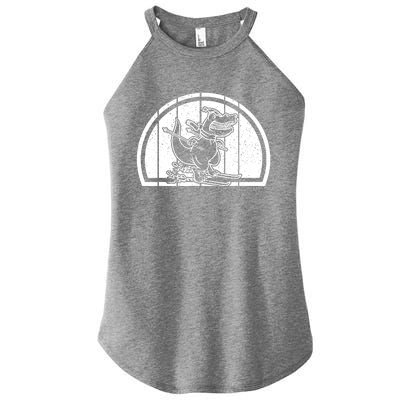 Mountain Skiing Dinosaur Skier Dino Ski Skiing Dino Women's Perfect Tri Rocker Tank