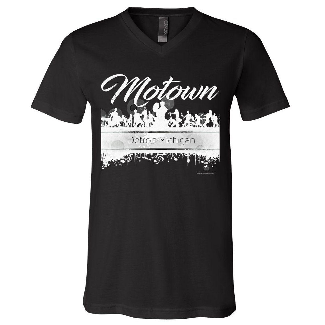 Motown Sound Detroit Michigan Distressed Vintage V-Neck T-Shirt