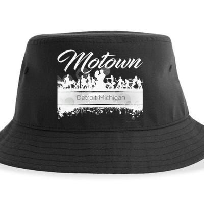 Motown Sound Detroit Michigan Distressed Vintage Sustainable Bucket Hat