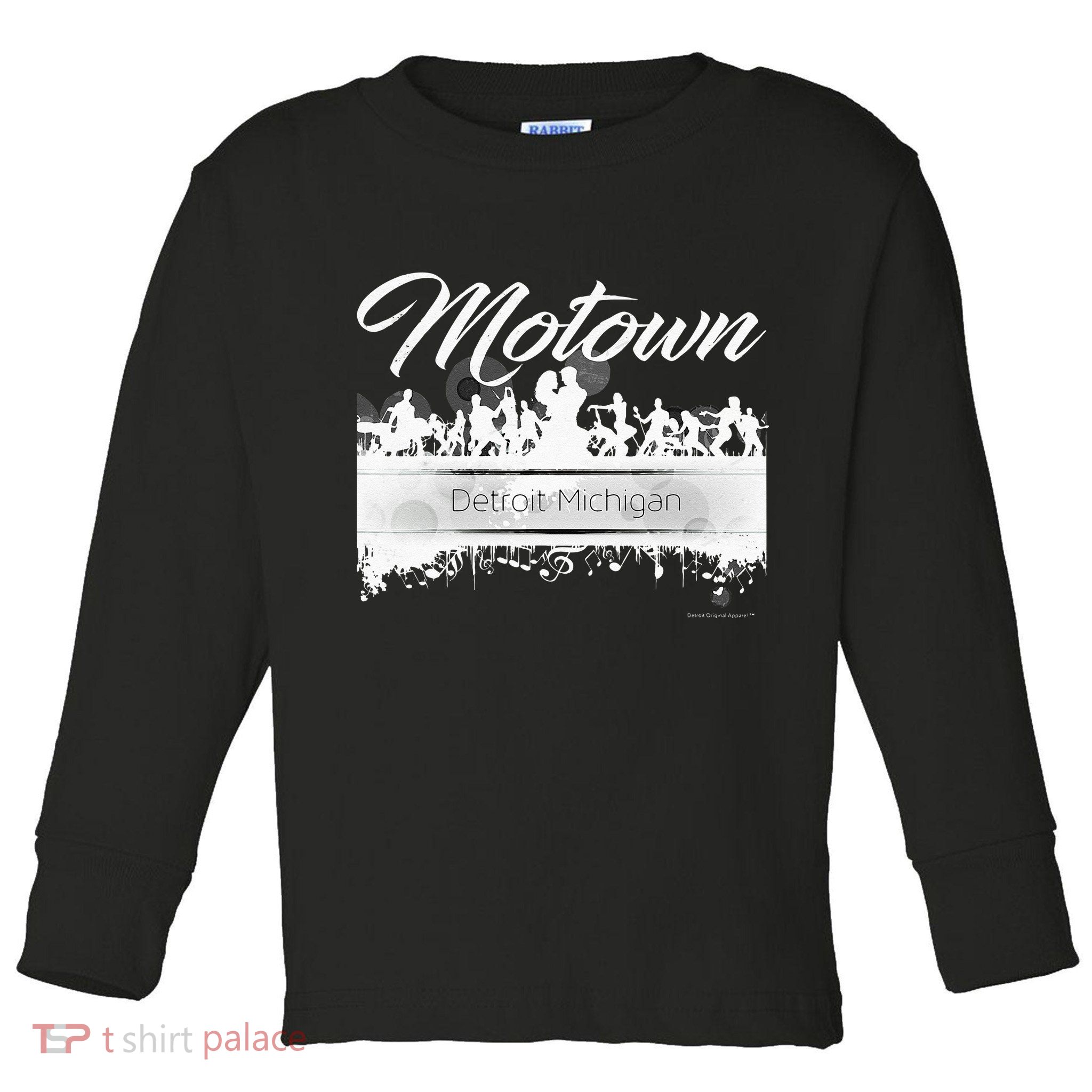 Motown Sound Detroit Michigan Distressed Vintage Toddler Long Sleeve Shirt