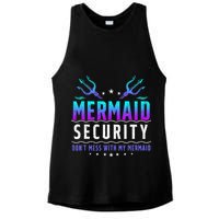Mermaid Security Don't Mess With My Mermaid Merman Mer Dad Ladies PosiCharge Tri-Blend Wicking Tank