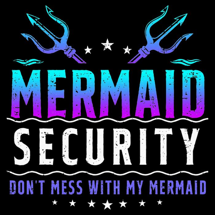 Mermaid Security Don't Mess With My Mermaid Merman Mer Dad Flat Bill Trucker Hat