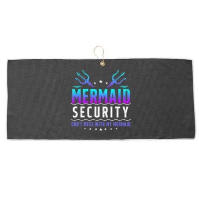 Mermaid Security Don't Mess With My Mermaid Merman Mer Dad Large Microfiber Waffle Golf Towel