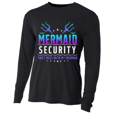 Mermaid Security Don't Mess With My Mermaid Merman Mer Dad Cooling Performance Long Sleeve Crew
