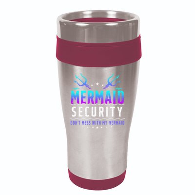 Mermaid Security Don't Mess With My Mermaid Merman Mer Dad 16oz Travel Tumbler