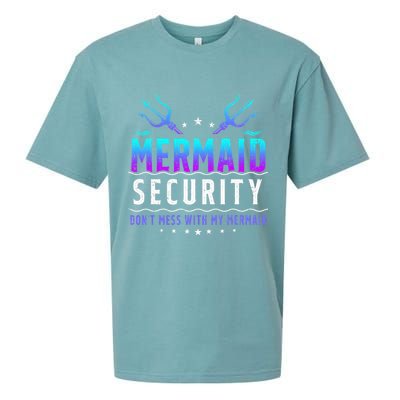 Mermaid Security Don't Mess With My Mermaid Merman Mer Dad Sueded Cloud Jersey T-Shirt